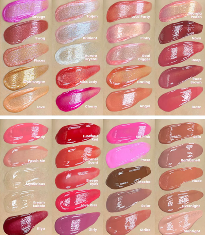 Lipgloss swatches